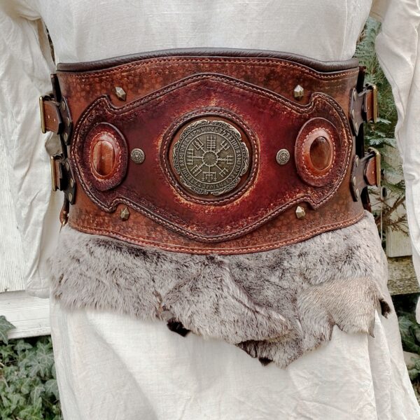 Ceinture de force en cuir viking